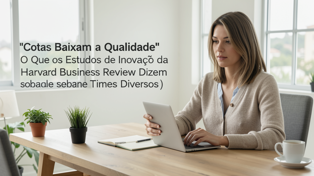 Imagem editorial ilustrando "Cotas Baixam a Qualidade": O Que os Estudos de Inovação da Harvard Business Review Dizem sobre Times Diversos